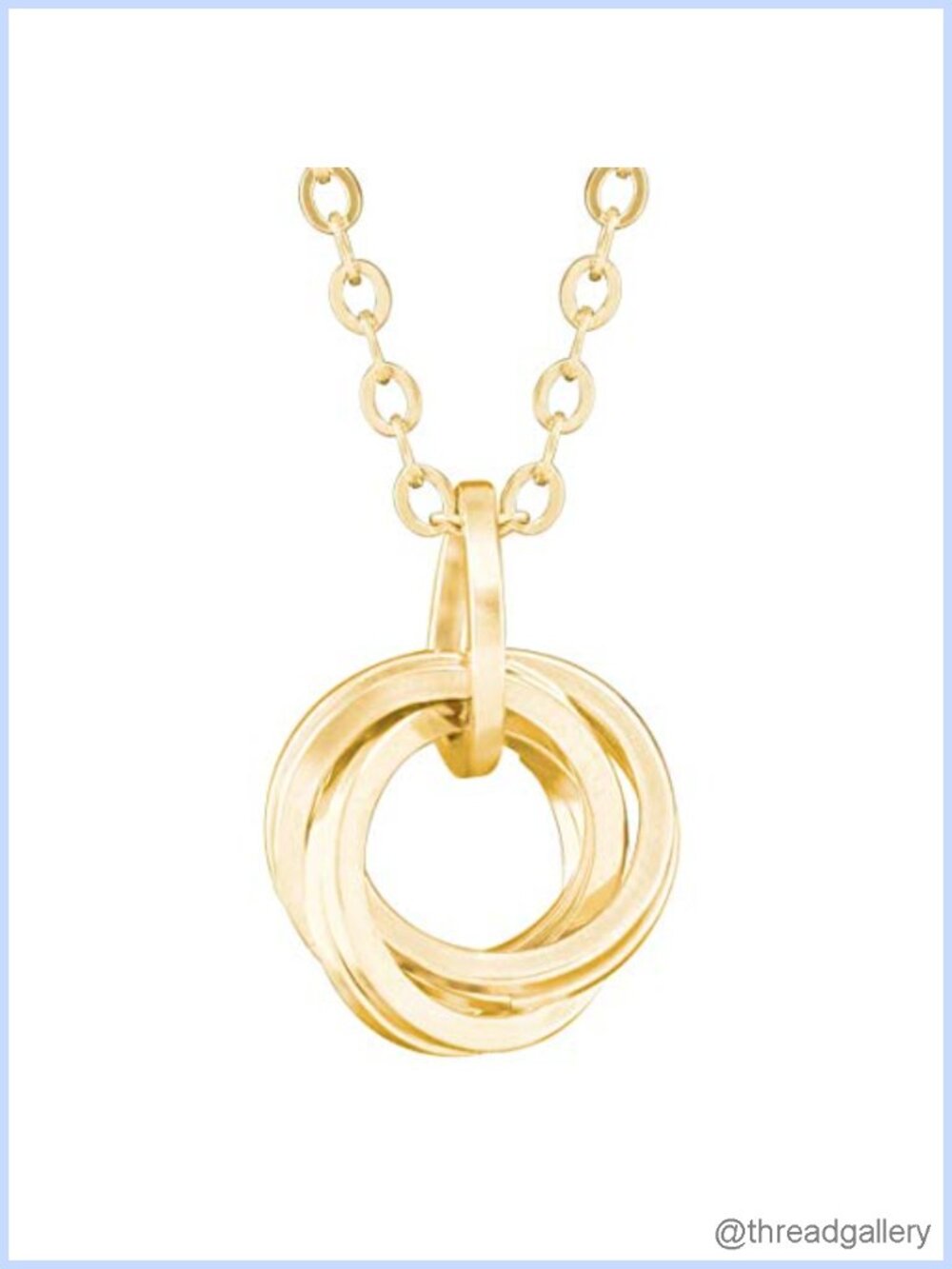14K Yellow Gold Filled Love Knot Circle Pendant Necklace Women 18 Inch